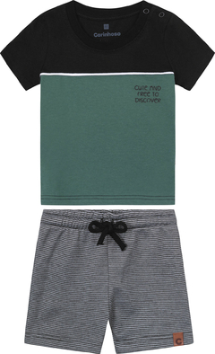 Conjunto Menino Bermuda Comfort Em Moletom Piquet - Carinhoso na internet