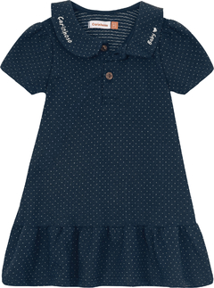 Imagem do Vestido Polo Menina Com Bordado Em Piquet Losango - Carinhoso