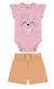 Conjunto Infantil Menina Body Cadê Minha Ursinha? Em Algodão Malwee Kids - Esmeralda Baby