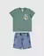 Conjunto Infantil Menino Camiseta + Bermuda Em Jeans Moletom Malwee Kids na internet