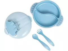Kit Refeição com Compartimento e Talheres BUBA - Esmeralda Baby