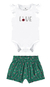 Conjunto Infantil Menina Body Estampa + Pompom Em Algodão Malwee Kids - Esmeralda Baby