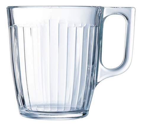 Set X 6 Jarro Mug Vidrio Templado Luminarc Grand Central 250