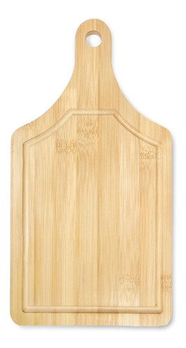 Tabla De Corte Picar Bambu Con Mango Calidad Premium 33 Cm