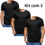 Kit 3 Camisetas Lisa Algodao 30.1 Basica Slim Fit Academia Shopping Treino Trabalho Preta Branca Azul Vermelho Cinza