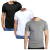 Imagem do Kit 3 Camisetas Lisa Algodao 30.1 Basica Slim Fit Academia Shopping Treino Trabalho Preta Branca Azul Vermelho Cinza