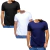 Kit 3 Camisetas Lisa Algodao 30.1 Basica Slim Fit Academia Shopping Treino Trabalho Preta Branca Azul Vermelho Cinza - loja online