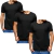 Kit 3 Camisetas Lisa Algodao 30.1 Basica Slim Fit Academia Shopping Treino Trabalho Preta Branca Azul Vermelho Cinza