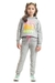 Conjunto Fem 4-6-8 Casaco Moletom Com Silk Happy E Calça Moletom Com Bolso E Cadarco