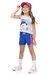 Conjunto Fem 1-2-3 Regata Meia Malha Com Silk Fun E Short Moletinho E Tela