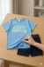 Conjunto Infantil Masculino Camiseta Meia Malha Silk e Bermuda Moletinho Barra Virada - BabyBe | Roupas de Bebê e Moda Infantil Online