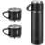 Kit Garrafa Térmica 500ML+ 3 Xícaras Aço Inoxidável -PRETO - IA Connect Store