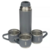Kit Garrafa Térmica 500ML + 3 Xícaras Aço Inoxidável- Cinza - loja online