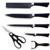 Conjunto Jogo de Facas do Chef Profissional 6 Peças - Preto Premium