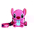 Bolsa Infantil Transversal Silicone Carteira c/ Alça - Corpo Inteiro Rosa