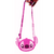 Mini Bolsa Infantil Transversal Ajustável Silicone - Cabeça Rosa
