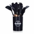 Jogo de Utensílios de Cozinha 12 Peças - Silicone e Cabo de Madeira - Preto - comprar online