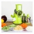 Ralador Fatiador Manual de Legumes Giratório Multiuso Inox 3 em 1 Verde