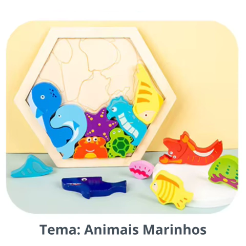 Quebra-Cabeça de Madeira 3D – Brinquedo Educativo Criativo Montessori - comprar online