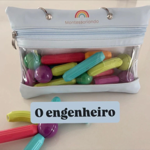 Bolso Engenheiro - Lego Magnético 32 Peças - 2 a 6 anos