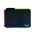 Mousepad gamer Dinax con luces RGB encendidas, diseño moderno con fondo azul oscuro.

