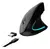 Mouse ergonómico vertical Optimize con iluminación LED azul, cable USB y receptor inalámbrico.

