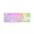 Teclado mecánico T-Dagger Bora en color blanco con retroiluminación RGB arcoíris y formato compacto.

