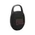 Altavoz portátil JBL Clip 5 de color negro con diseño ovalado y asa para colgar.