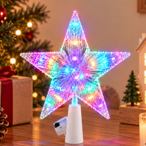 Estrella con Luces 18 CM Incluye pila