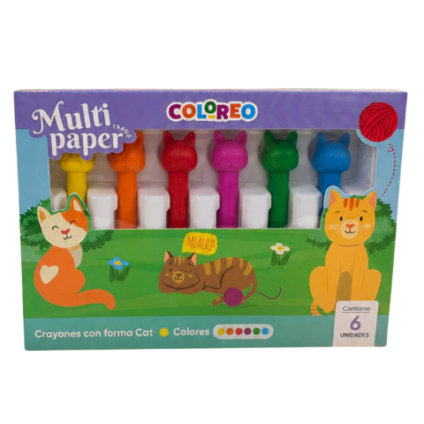 CRAYON MULTIPAPER CAT X 6 CRA-02