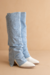 Fold Over Slit Jean Boots - comprar online