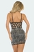 Rhinestone Feather Bodycon Mini Dress - TOQE