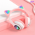 Fone De Ouvido Gatinho Bluetooth Infantil Led Menino Menina Cor:Rosa