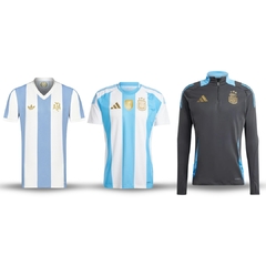 Camiseta Argentina Aniversario + Camiseta Titular Argentina + Buzo Selección de REGALO