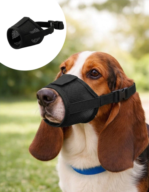 Focinheira Pet Ajustável Animal Segurança Conforto Prática