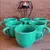 Jogo 6 Xicara Café Chá Porcelana Verde 170ml Resistentes - KidsBeHappy