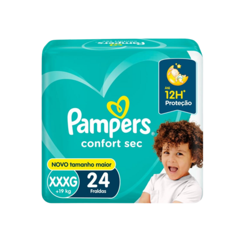 Fralda Pampers Confort Sec XXXG Pacote C24 Unidades