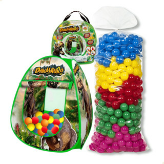 Toca Barraca Tenda Infantil Dino Divertida Dobrável Com Variações Bolinhas Coloridas