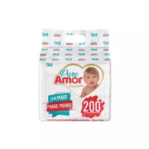 Toalha Umedecida Puro Amor Premium C4 Pacotes