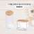 Organizador KIT Porta Algodão Cotonete Tampa de Bambu