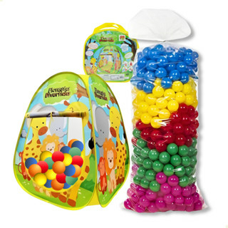 Toca Barraca Tenda Infantil Floresta Divertida Dobrável Com Variações Bolinhas Coloridas