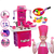 Grande Cozinha Infantil Completa C/ Frigideira Fogão Pia - Rosa