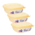 Kit 3 Pote 1178ml Quadrado Livre PBA Microondas Freezer Vasilha