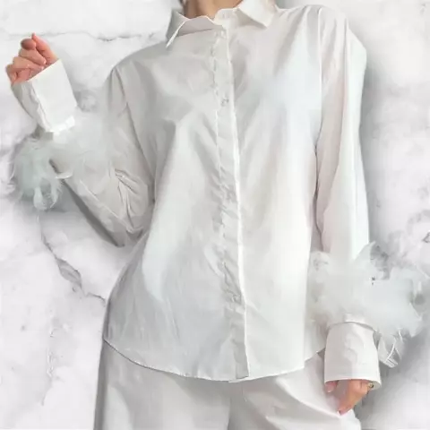 CAMISA PIJAMA CLÊ EM ALGODÃO 100% COM PLUMAS P.E. - comprar online