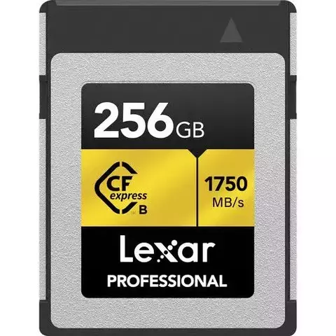 Cartão de Memória Lexar CFexpress Gold Series Tipo B 256GB com velocidade de leitura de até 1750MB/s