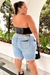 bermuda jeans ciclista plus size cintura alta