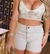 shorts jeans bege na internet