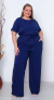 Conjunto Plus Size Calça Reta Elástico Blusa Manga Curta