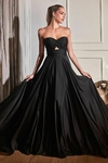 Vestido Strapless de Satén en Forma de A