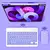 TECLADO SEM FIO BLUETOOTH RECARREGÁVEL COM MOUSE - ROXO na internet